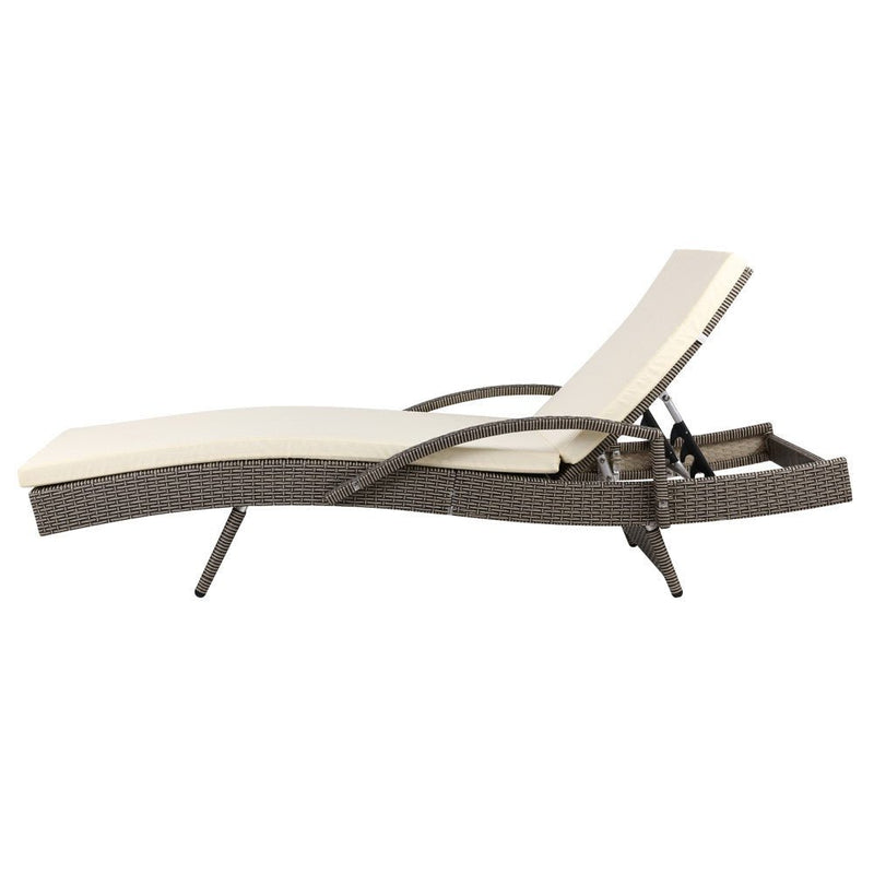 Outdoor Sun Lounge - Grey - Rivercity House & Home Co. (ABN 18 642 972 209) - Affordable Modern Furniture Australia