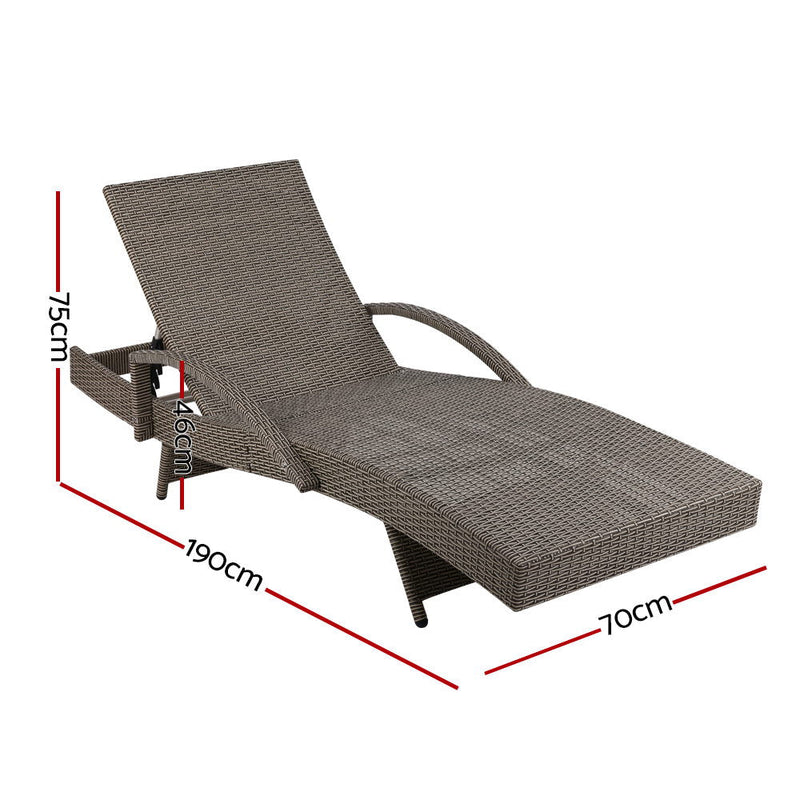 Outdoor Sun Lounge - Grey - Rivercity House & Home Co. (ABN 18 642 972 209) - Affordable Modern Furniture Australia