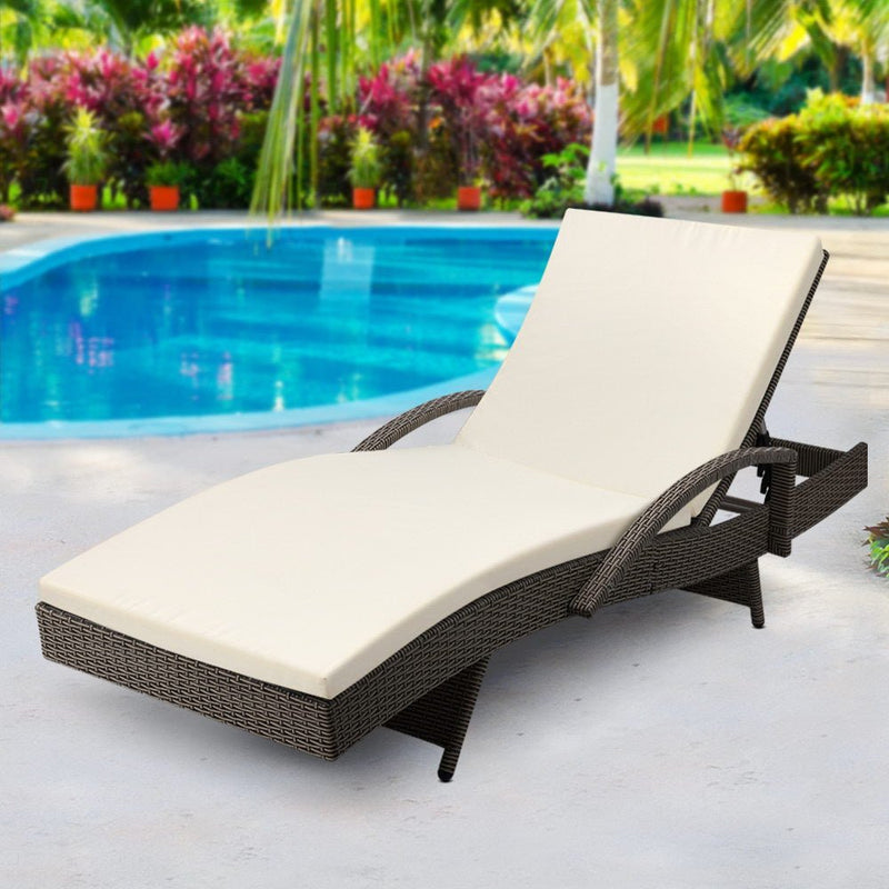 Outdoor Sun Lounge - Grey - Rivercity House & Home Co. (ABN 18 642 972 209) - Affordable Modern Furniture Australia