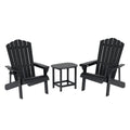 Adirondack Outdoor Table and 2 Chairs Set with Sun Lounge - Black