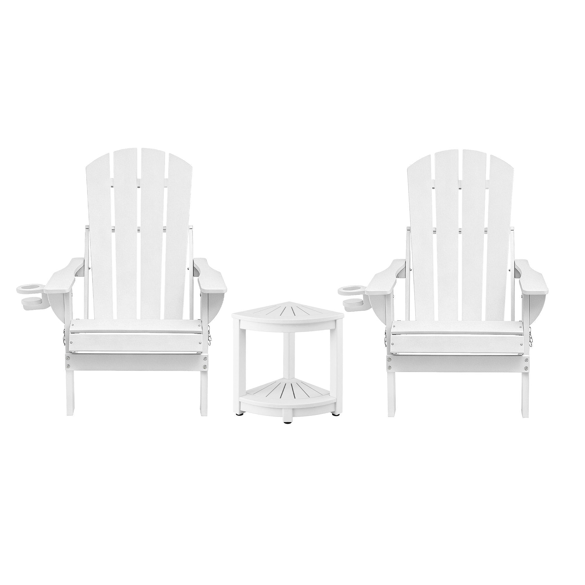 Outdoor Table and Chairs HDPE Folding Adirondack Beach Chair Patio Furniture White - Furniture > Outdoor > Outdoor Chairs - Rivercity House & Home Co. (ABN 18 642 972 209) - Affordable Modern Furniture Australia