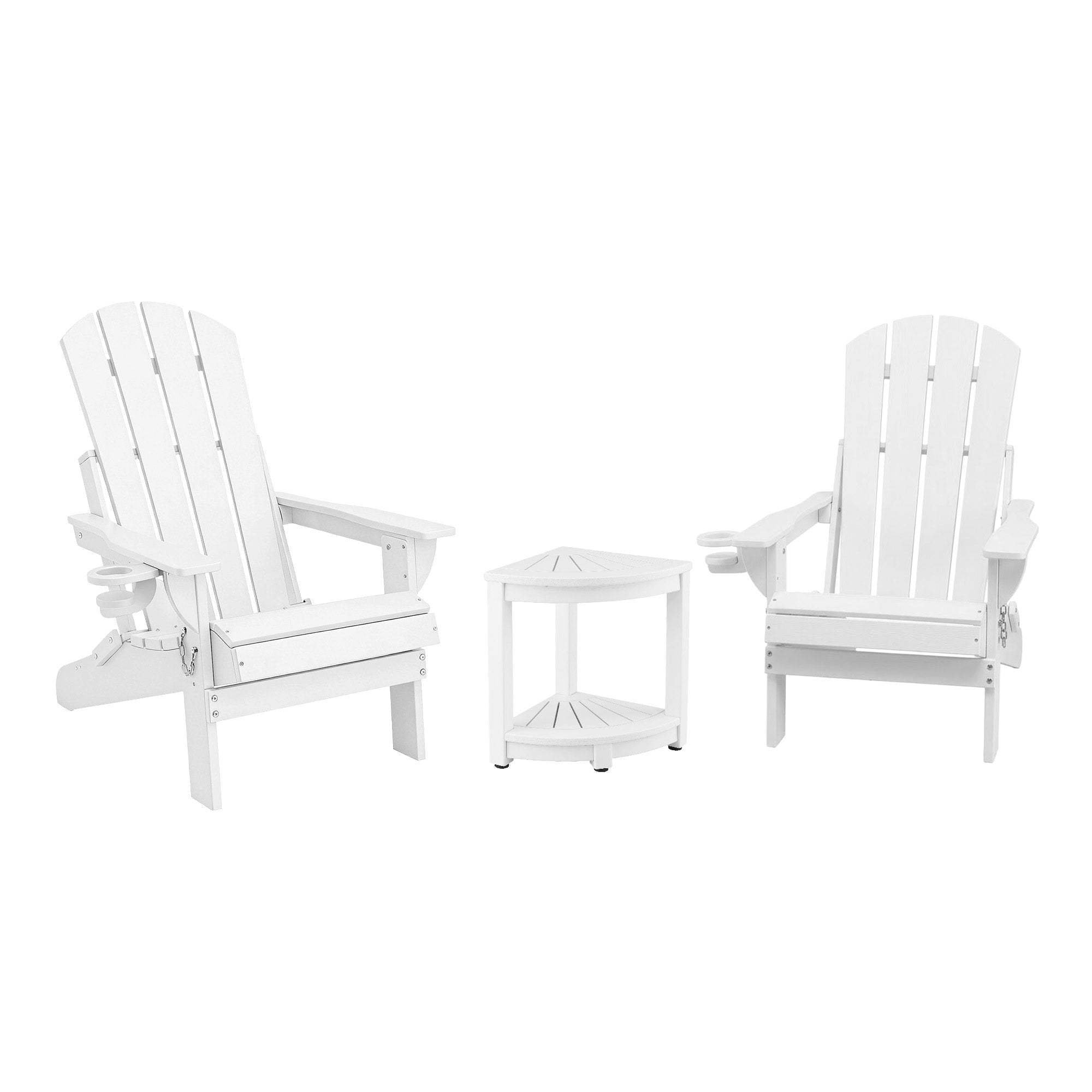 Outdoor Table and Chairs HDPE Folding Adirondack Beach Chair Patio Furniture White - Furniture > Outdoor > Outdoor Chairs - Rivercity House & Home Co. (ABN 18 642 972 209) - Affordable Modern Furniture Australia