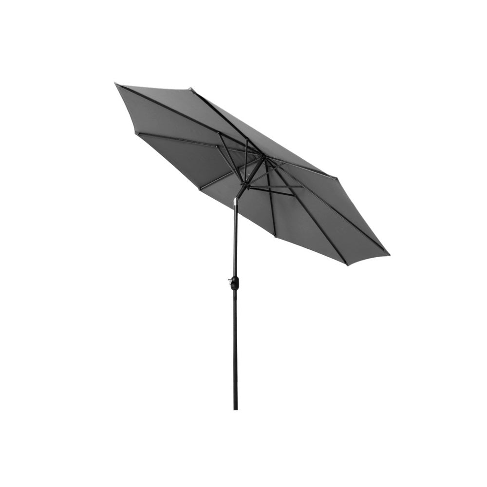 Outdoor Umbrella 2.7m Beach Pole Garden Tilt Sun Patio UV Charcoal - Home & Garden > Shading > Umbrellas & Sunshades - Rivercity House & Home Co. (ABN 18 642 972 209) - Affordable Modern Furniture Australia