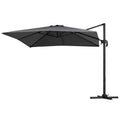 Roma 3m Outdoor Cantilever Umbrella with 360° Rotation and Sun Protection - Charcoal