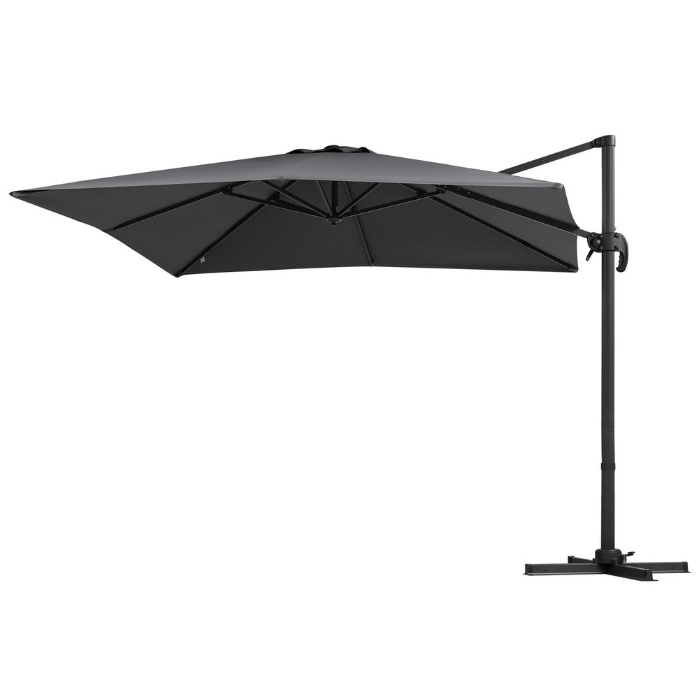 Outdoor Umbrella 3m Umbrellas Cantilever Stand Sun Roma 360 Degree Charcoal - Home & Garden > Shading > Umbrellas & Sunshades - Rivercity House & Home Co. (ABN 18 642 972 209) - Affordable Modern Furniture Australia
