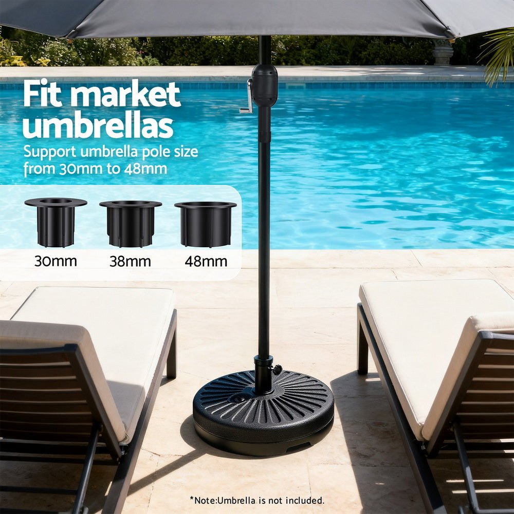 Outdoor Umbrella Base Weight Round Plastic Pole Holder 30 - 48mm Beach - Home & Garden > Shading > Umbrellas & Sunshades - Rivercity House & Home Co. (ABN 18 642 972 209) - Affordable Modern Furniture Australia