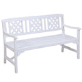Outdoor Wooden Garden Bench 3 Seat White