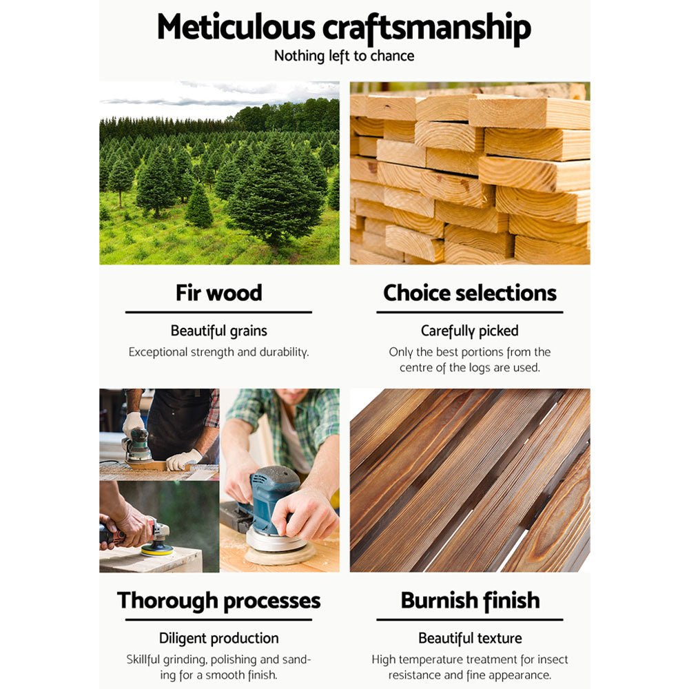 Outdoor Wooden Wagon Wheel Bench - Brown - Rivercity House & Home Co. (ABN 18 642 972 209) - Affordable Modern Furniture Australia