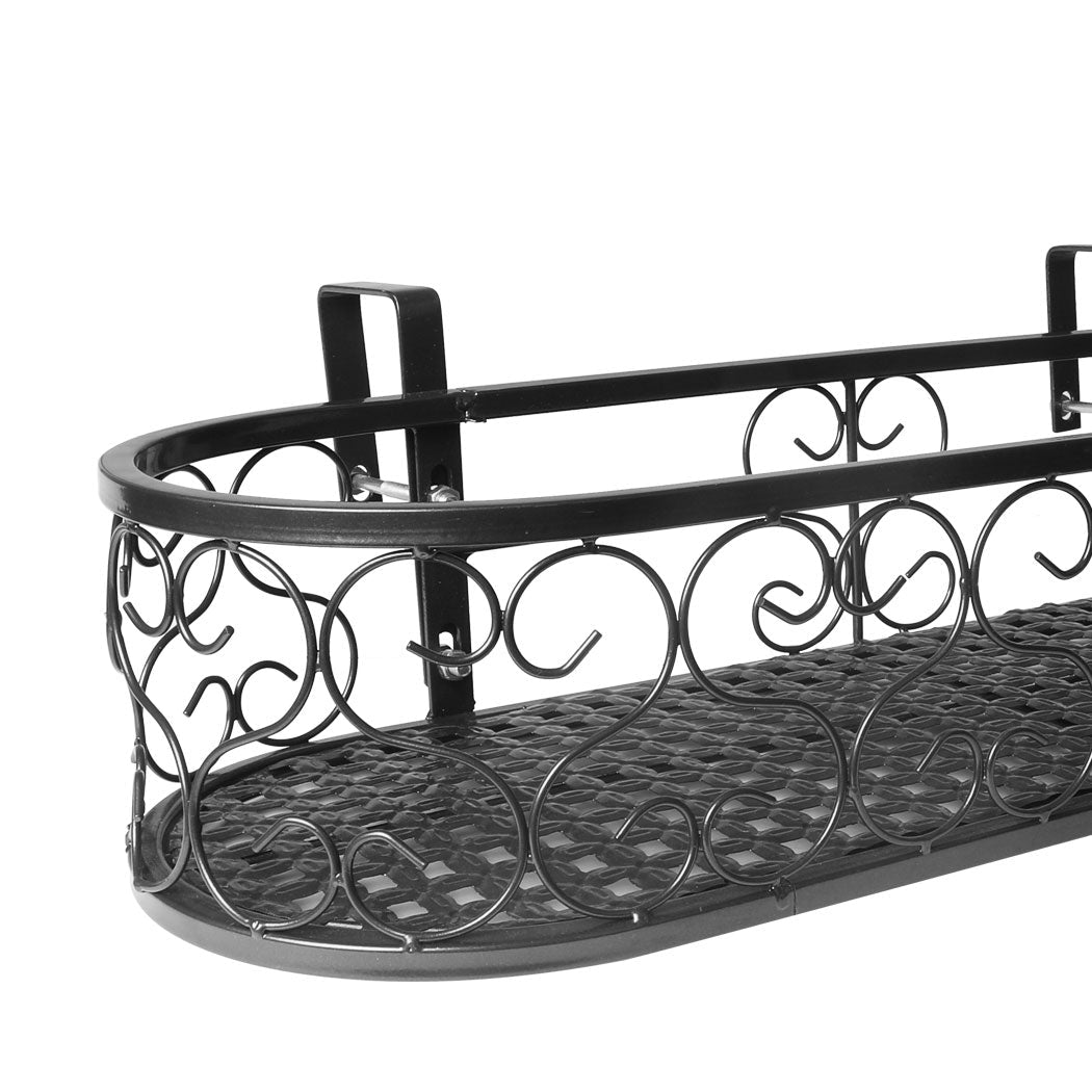 Oval Plant Stand for Indoor and Outdoor Use - Black - Rivercity House & Home Co. (ABN 18 642 972 209) - Affordable Modern Furniture Australia