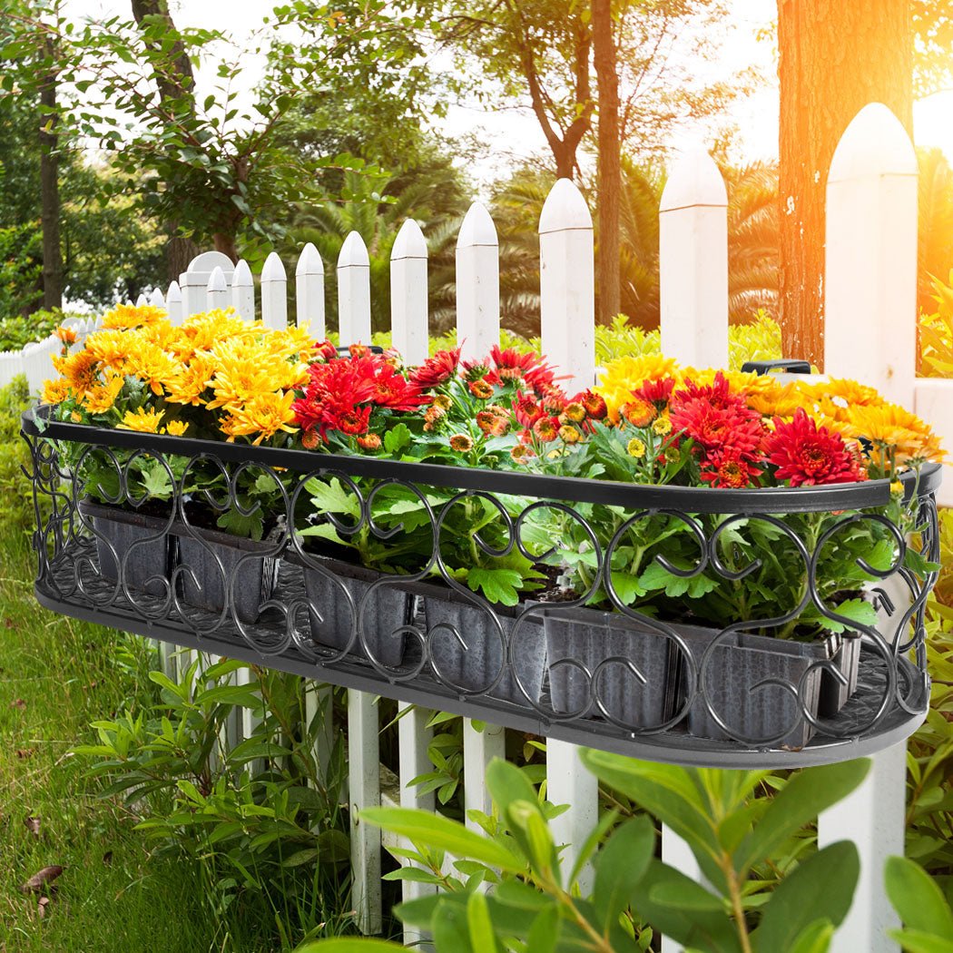 Oval Plant Stand for Indoor and Outdoor Use - Black - Rivercity House & Home Co. (ABN 18 642 972 209) - Affordable Modern Furniture Australia