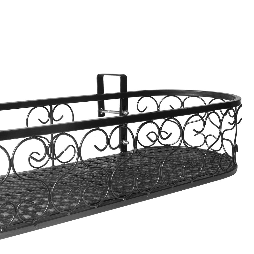 Oval Plant Stand for Indoor and Outdoor Use - Black - Rivercity House & Home Co. (ABN 18 642 972 209) - Affordable Modern Furniture Australia