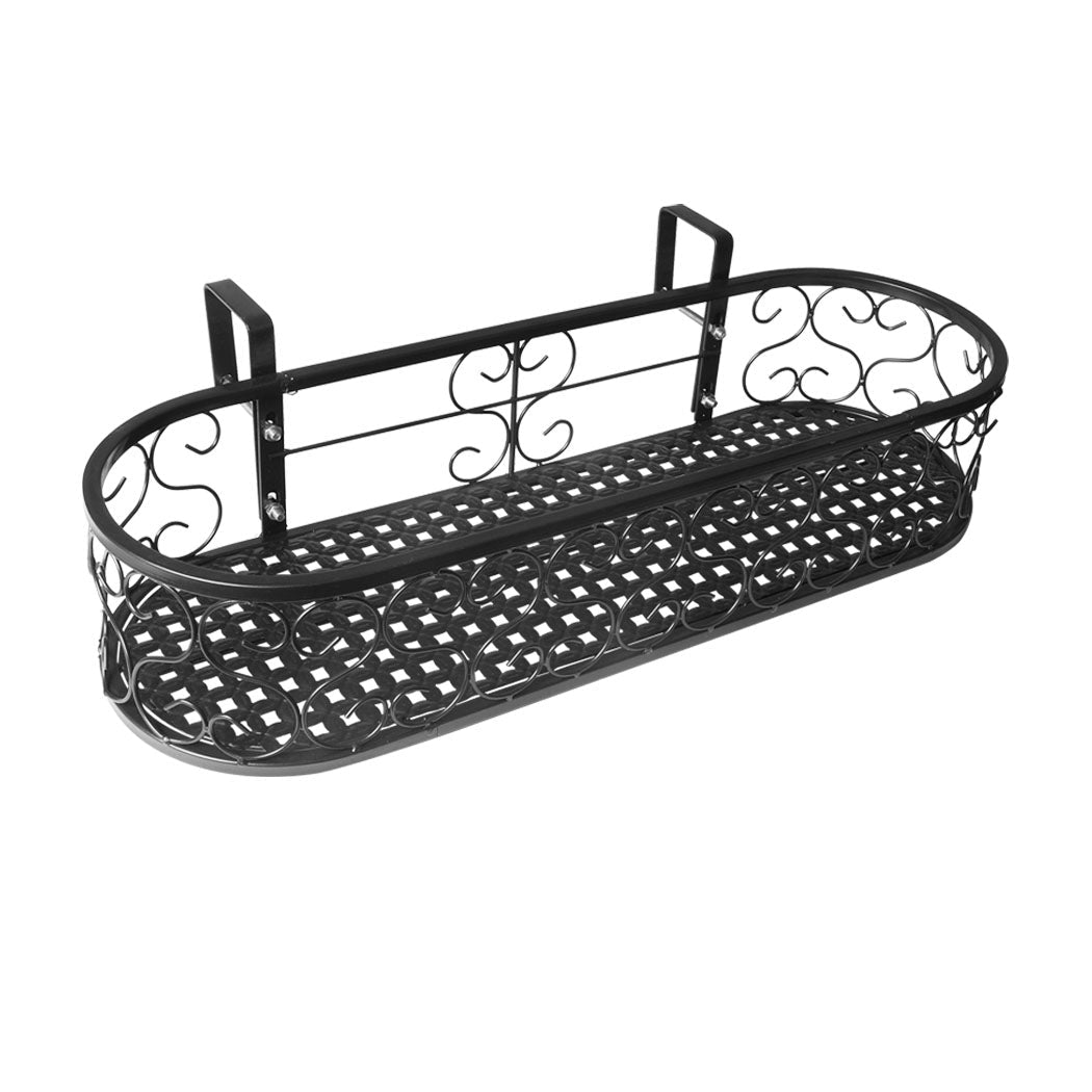 Oval Plant Stand for Indoor and Outdoor Use - Black - Rivercity House & Home Co. (ABN 18 642 972 209) - Affordable Modern Furniture Australia