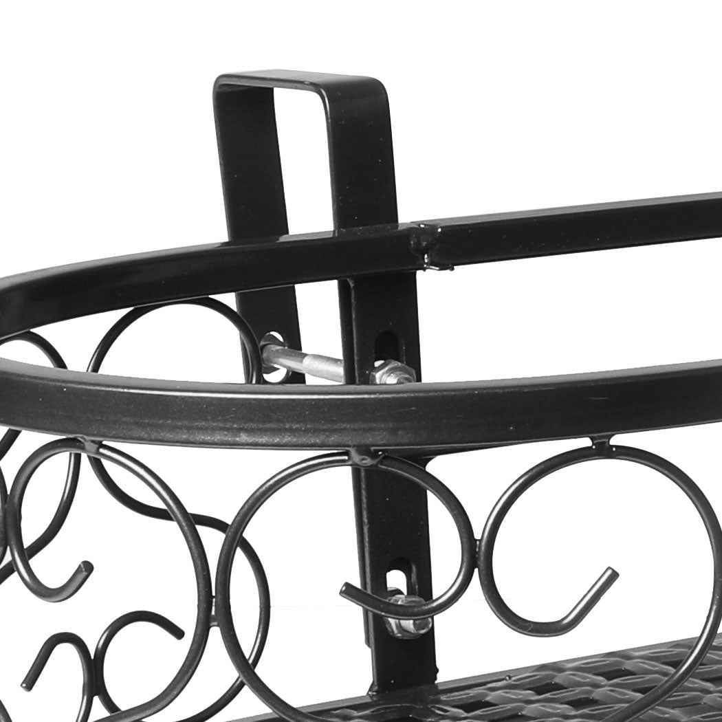 Oval Plant Stand for Indoor and Outdoor Use - Black - Rivercity House & Home Co. (ABN 18 642 972 209) - Affordable Modern Furniture Australia