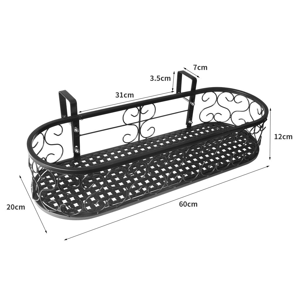 Oval Plant Stand for Indoor and Outdoor Use - Black - Rivercity House & Home Co. (ABN 18 642 972 209) - Affordable Modern Furniture Australia