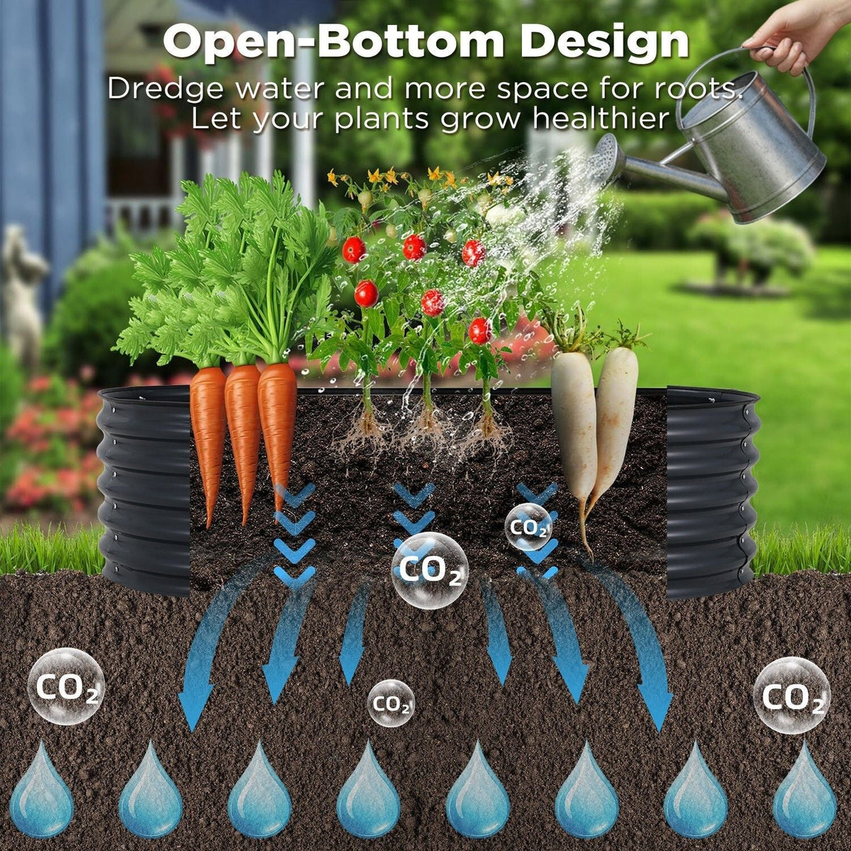 Oval Raised Garden Bed 160x80x42cm Galvanised Steel Planter - Home & Garden > Garden Beds > Garden Beds & Planters - Rivercity House & Home Co. (ABN 18 642 972 209) - Affordable Modern Furniture Australia