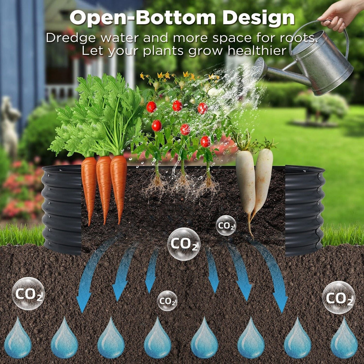 Oval Raised Garden Bed 240x80x42cm Galvanised Steel Planter - Home & Garden > Garden Beds > Garden Beds & Planters - Rivercity House & Home Co. (ABN 18 642 972 209) - Affordable Modern Furniture Australia