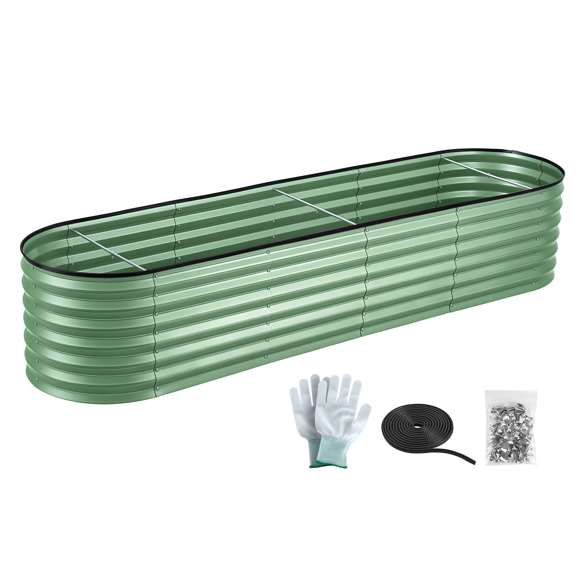 Oval Raised Garden Bed Galvanised Planter Box Rust Resistant 240x60x45cm Green - Home & Garden > Garden Beds > Garden Beds & Planters - Rivercity House & Home Co. (ABN 18 642 972 209) - Affordable Modern Furniture Australia