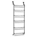Over Door Storage Hanger Pantry 6-Tier Metal Hook Hanging Organiser Black