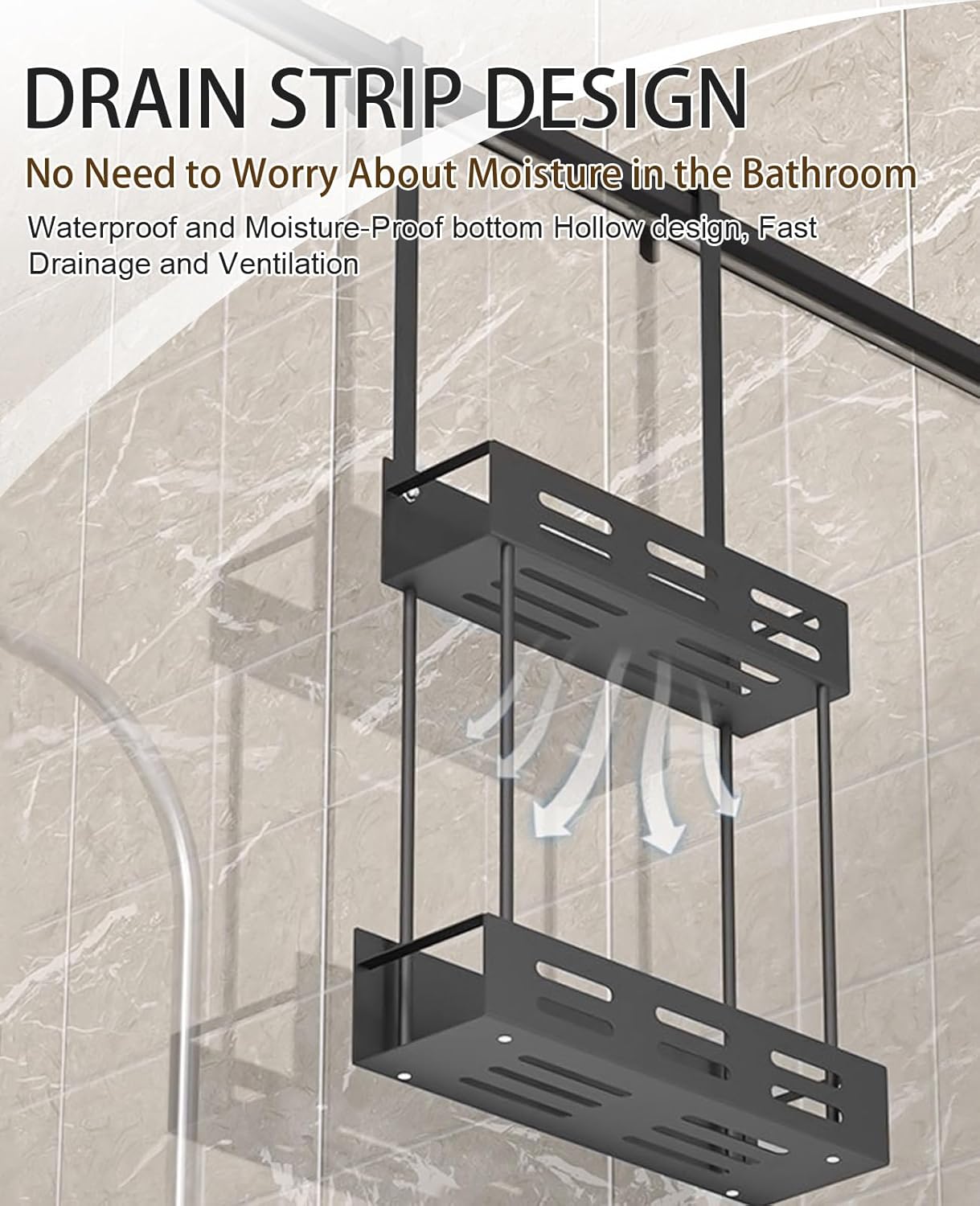 Over the Door 2 - tier Shower Caddy Organizer Shelf with Hooks for Bathroom - Home & Garden > DIY > Kitchen & Bathroom DIY - Rivercity House & Home Co. (ABN 18 642 972 209) - Affordable Modern Furniture Australia