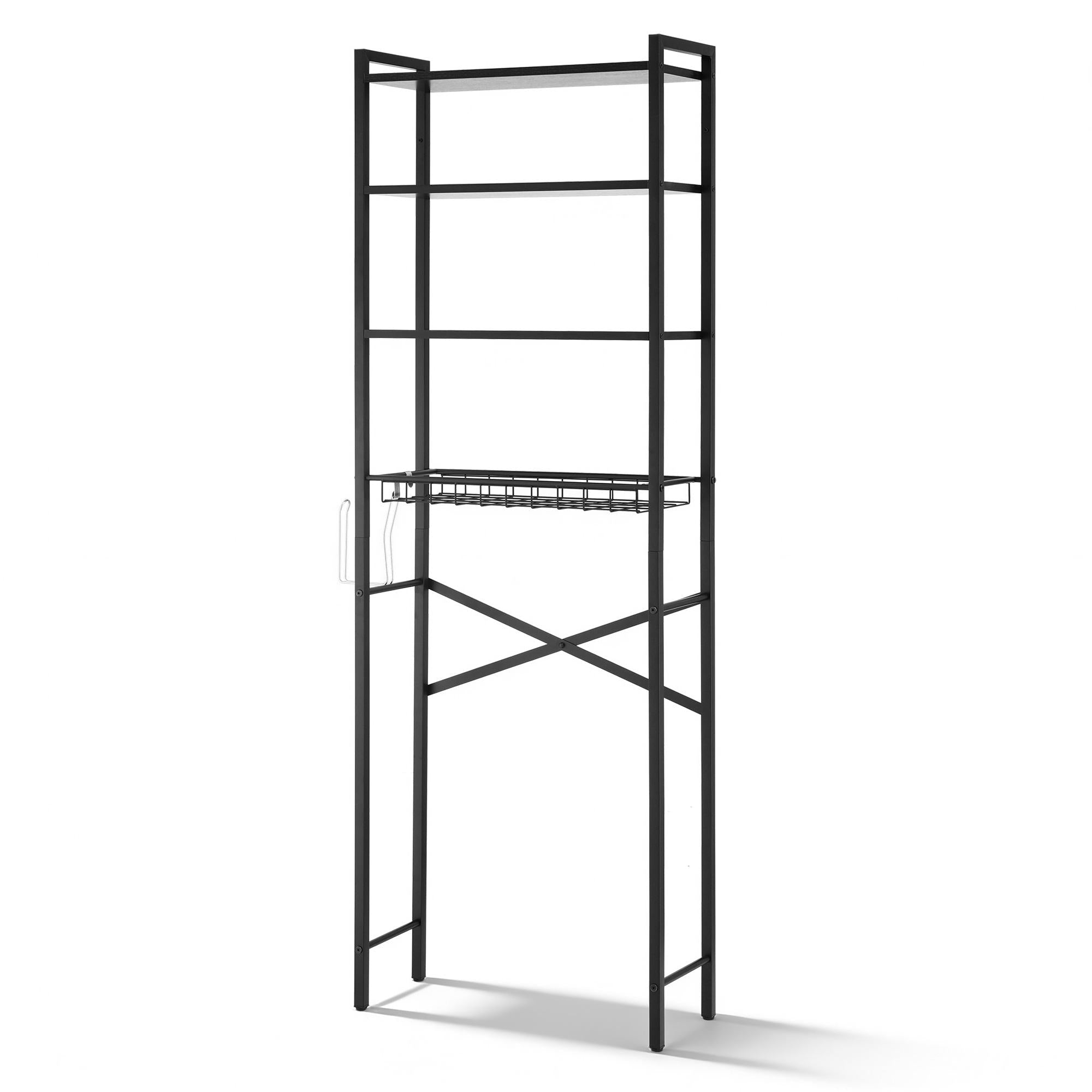 Over Toilet Bathroom Storage Rack Space Saving 4 Tier Organiser White - Furniture > Bathroom > Bathroom Cabinets, Cupboards & Storage - Rivercity House & Home Co. (ABN 18 642 972 209) - Affordable Modern Furniture Australia