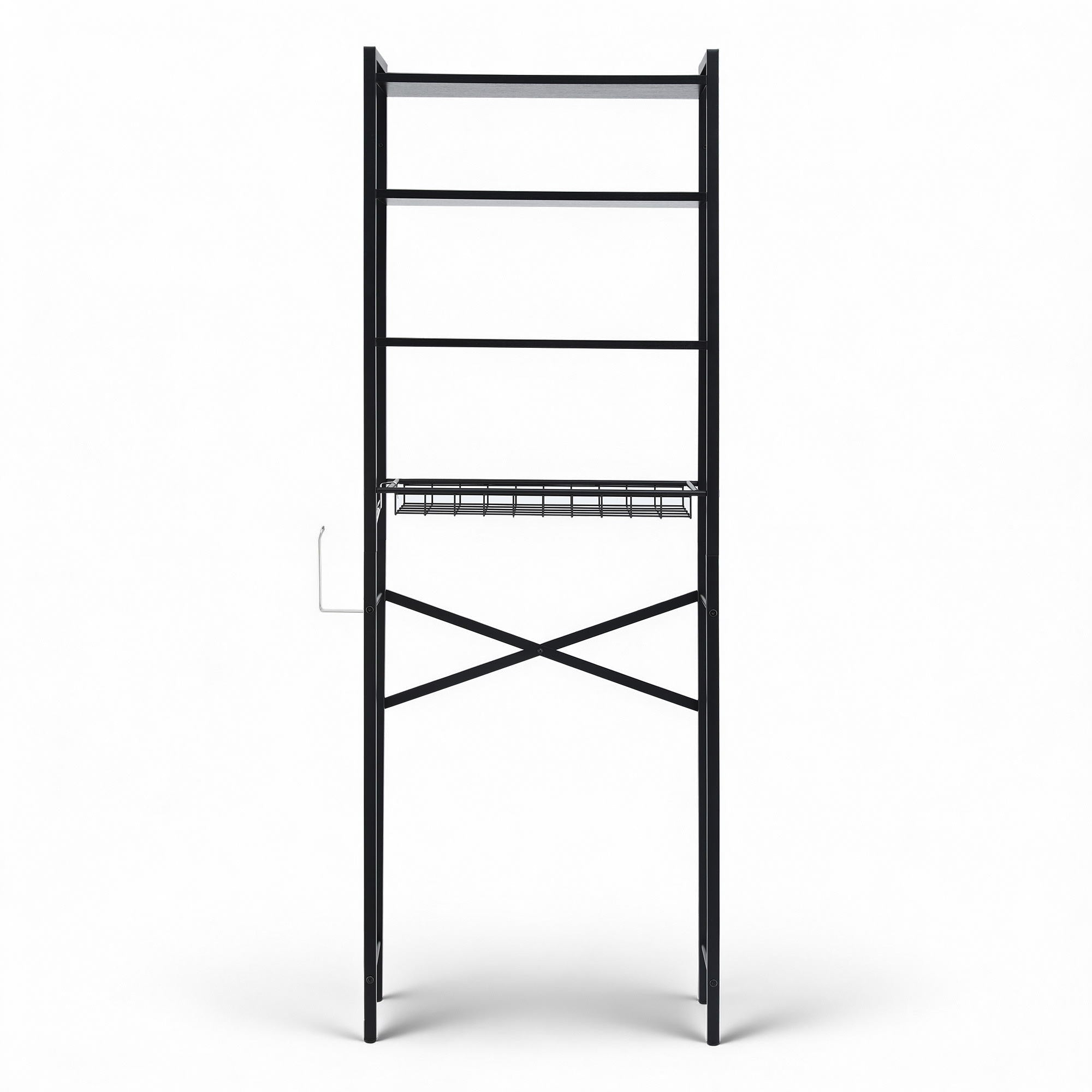 Over Toilet Bathroom Storage Rack Space Saving 4 Tier Organiser White - Furniture > Bathroom > Bathroom Cabinets, Cupboards & Storage - Rivercity House & Home Co. (ABN 18 642 972 209) - Affordable Modern Furniture Australia