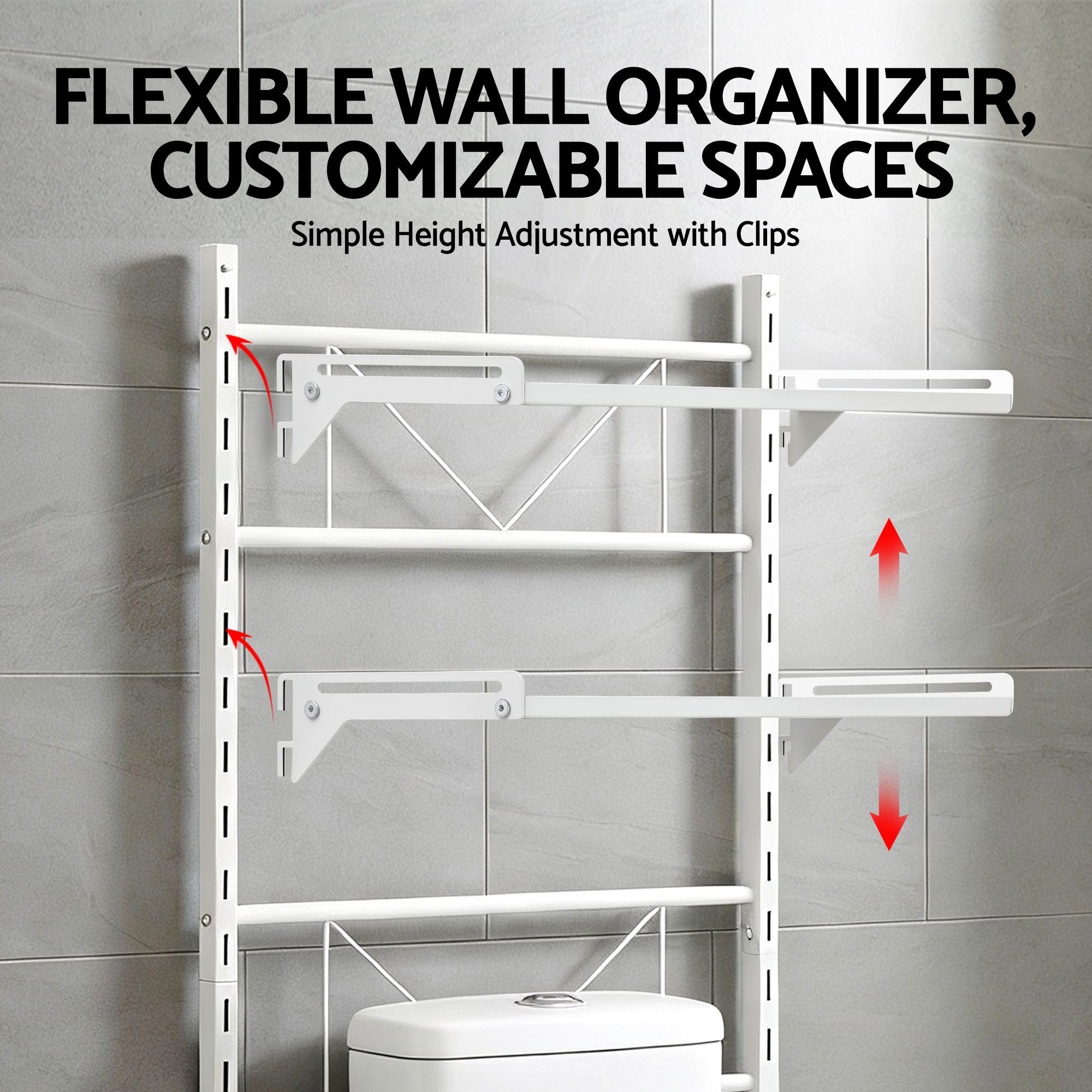 Over Toilet Bathroom Storage Shelf Rack Over Toilet 2 Tier - Furniture > Bathroom > Bathroom Cabinets, Cupboards & Storage - Rivercity House & Home Co. (ABN 18 642 972 209) - Affordable Modern Furniture Australia