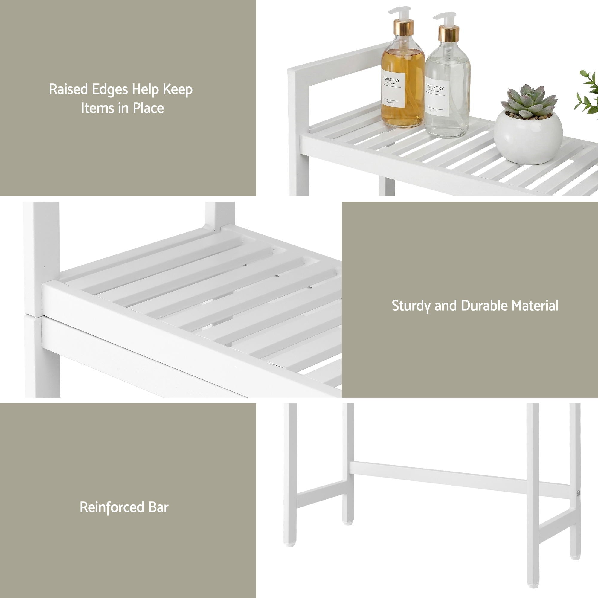 Over Toilet Storage Bathroom Rack Space Saving 3 Tier Organiser White - Furniture > Bathroom > Bathroom Cabinets, Cupboards & Storage - Rivercity House & Home Co. (ABN 18 642 972 209) - Affordable Modern Furniture Australia