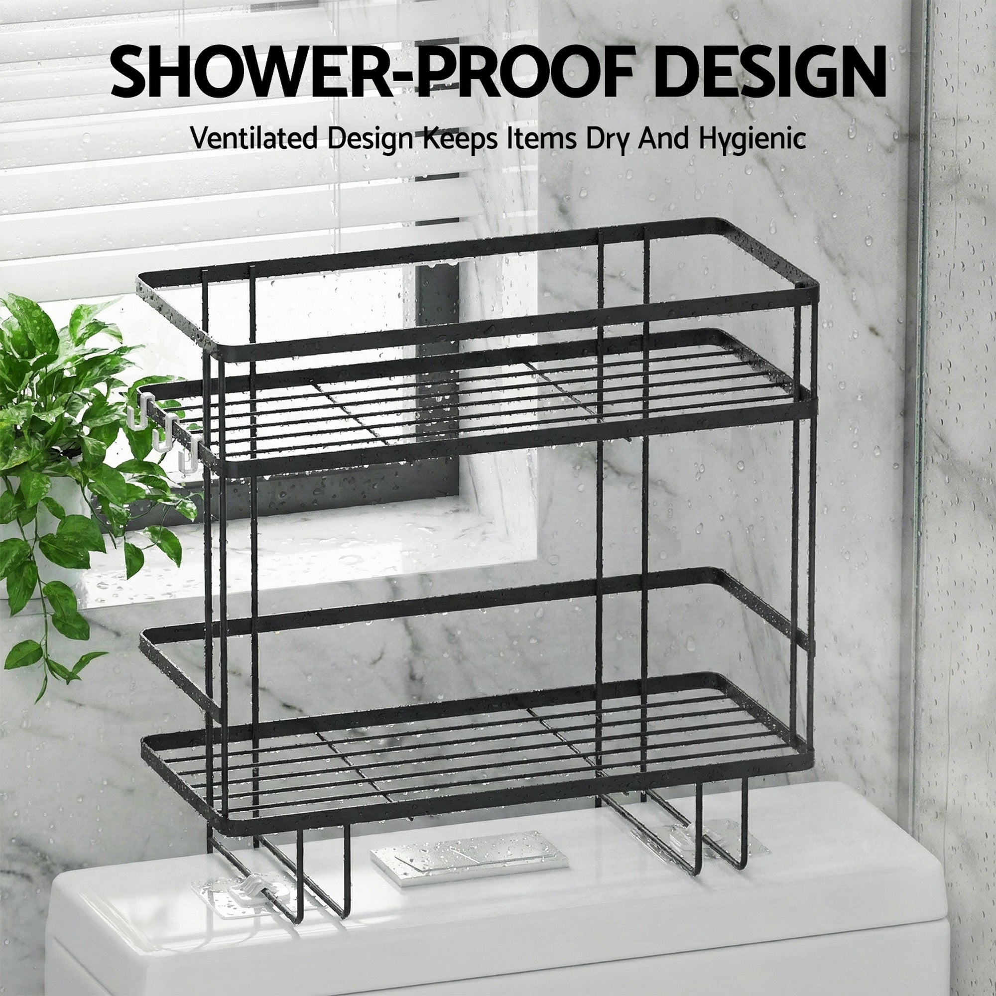 Over Toilet Storage Rack Bathroom Shelf Organizer 2 Tier - Furniture > Bathroom > Bathroom Cabinets, Cupboards & Storage - Rivercity House & Home Co. (ABN 18 642 972 209) - Affordable Modern Furniture Australia