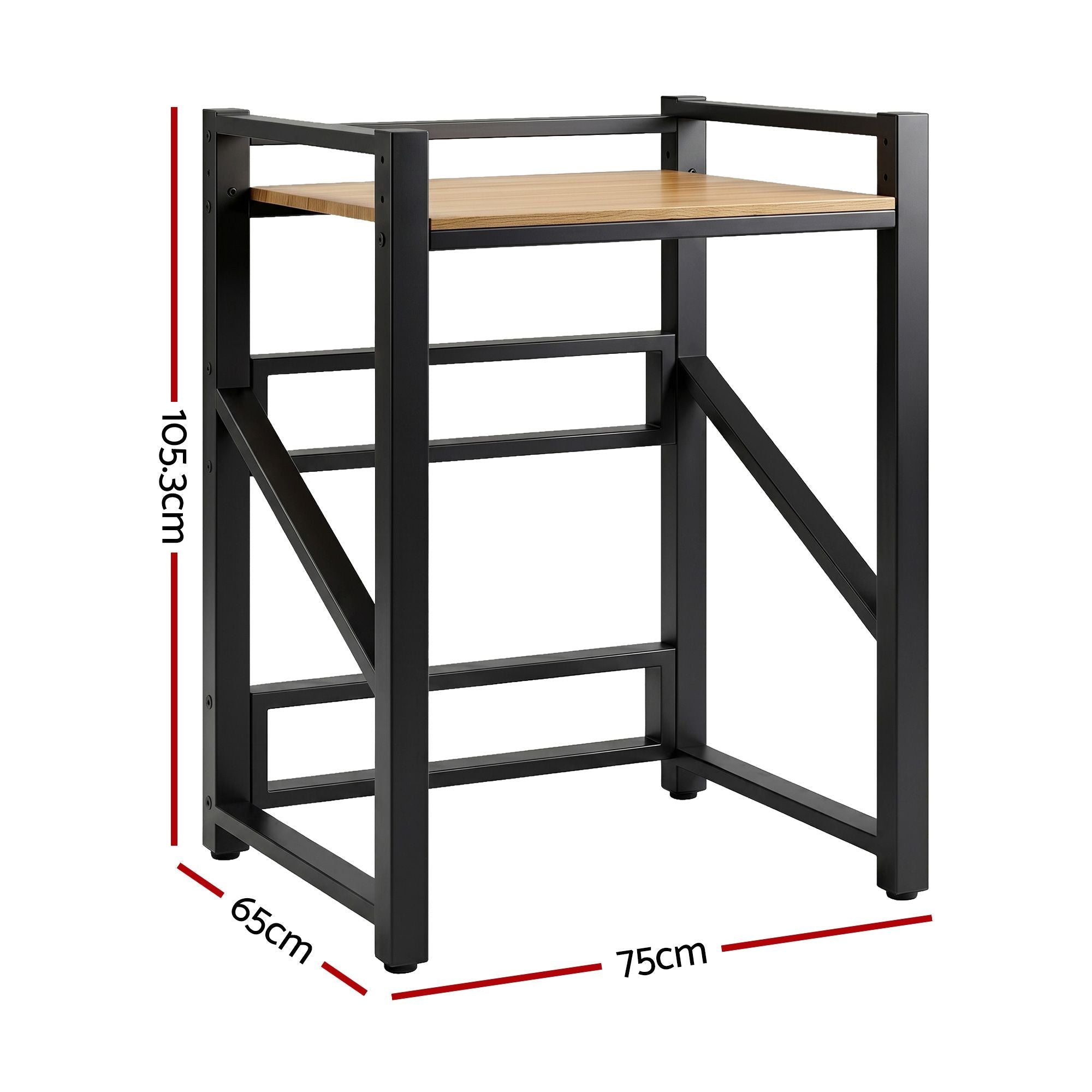 Over Washing Machine Rack Laundry Shelf Space Saver 75cm Black - Furniture > Bathroom > Bathroom Cabinets, Cupboards & Storage - Rivercity House & Home Co. (ABN 18 642 972 209) - Affordable Modern Furniture Australia