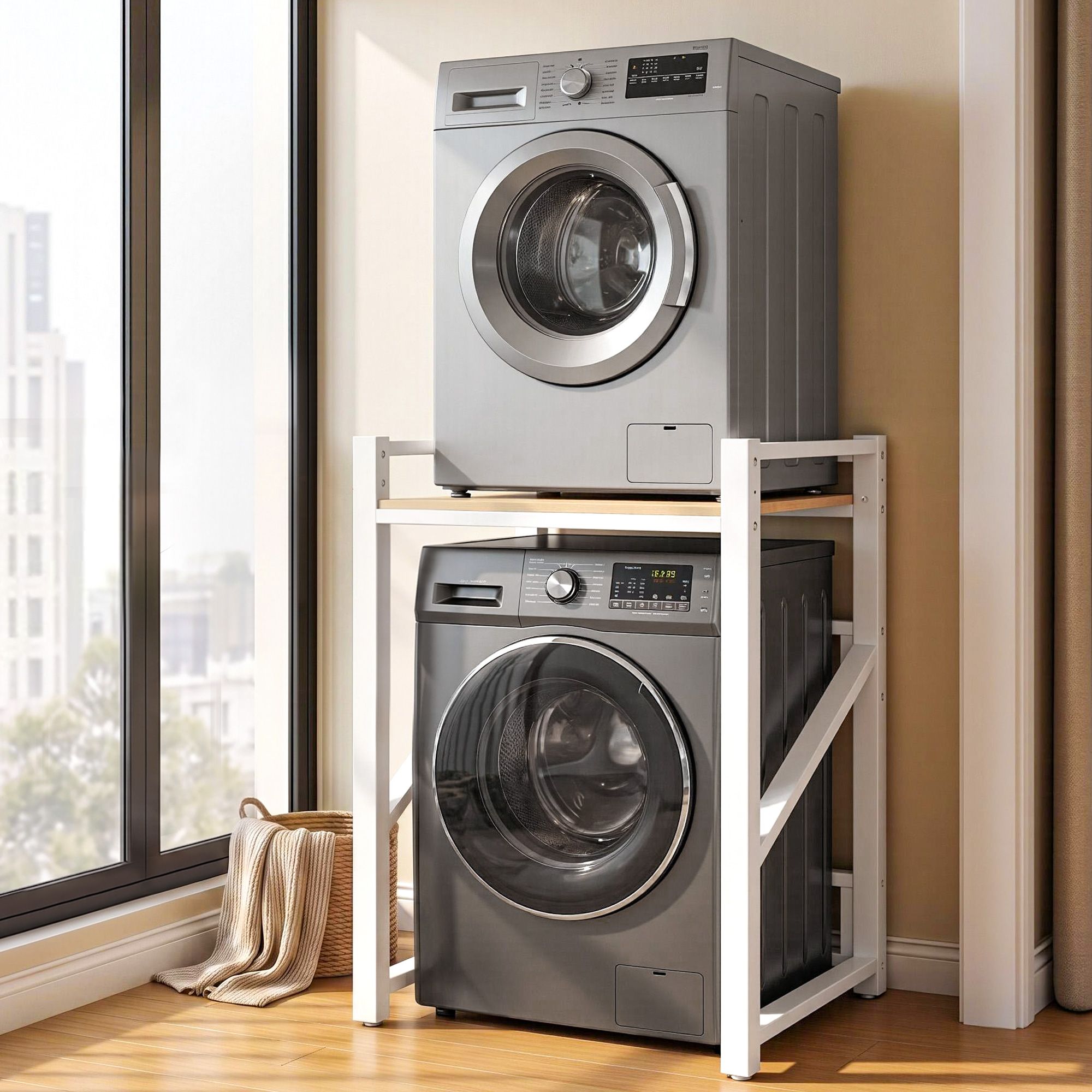 Over Washing Machine Rack Laundry Shelf Space Saver 75cm White - Furniture > Bathroom > Bathroom Cabinets, Cupboards & Storage - Rivercity House & Home Co. (ABN 18 642 972 209) - Affordable Modern Furniture Australia
