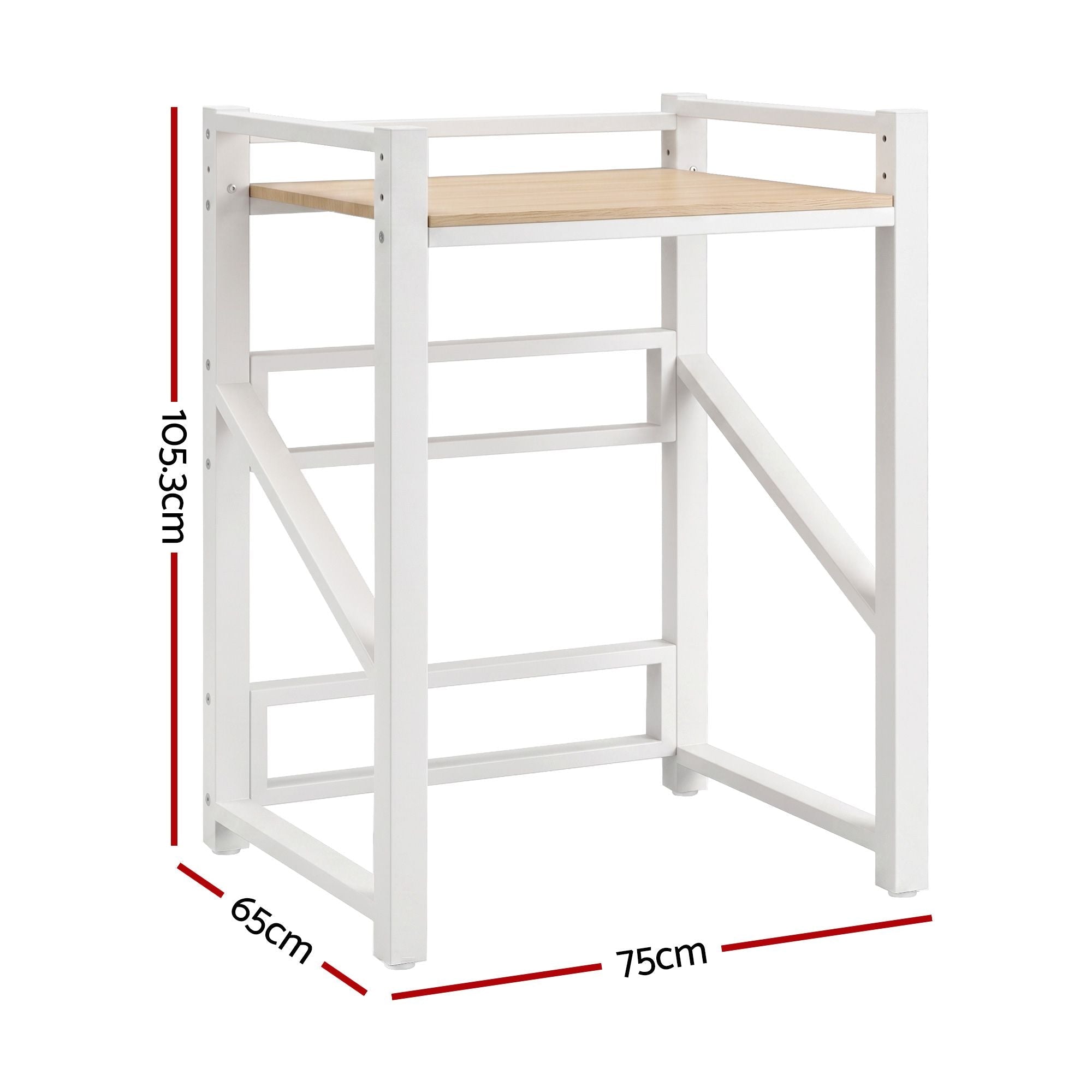 Over Washing Machine Rack Laundry Shelf Space Saver 75cm White - Furniture > Bathroom > Bathroom Cabinets, Cupboards & Storage - Rivercity House & Home Co. (ABN 18 642 972 209) - Affordable Modern Furniture Australia