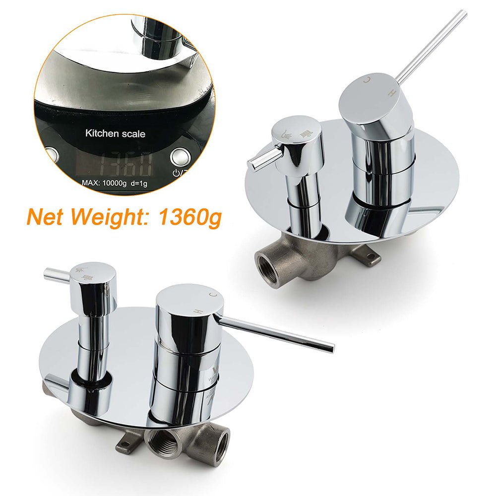OZ Chrome Round Stainless Steel Shower Mixer 2 Way Switch Diverter For Bath Set - Furniture > Bathroom > Shower Heads & Screens - Rivercity House & Home Co. (ABN 18 642 972 209) - Affordable Modern Furniture Australia
