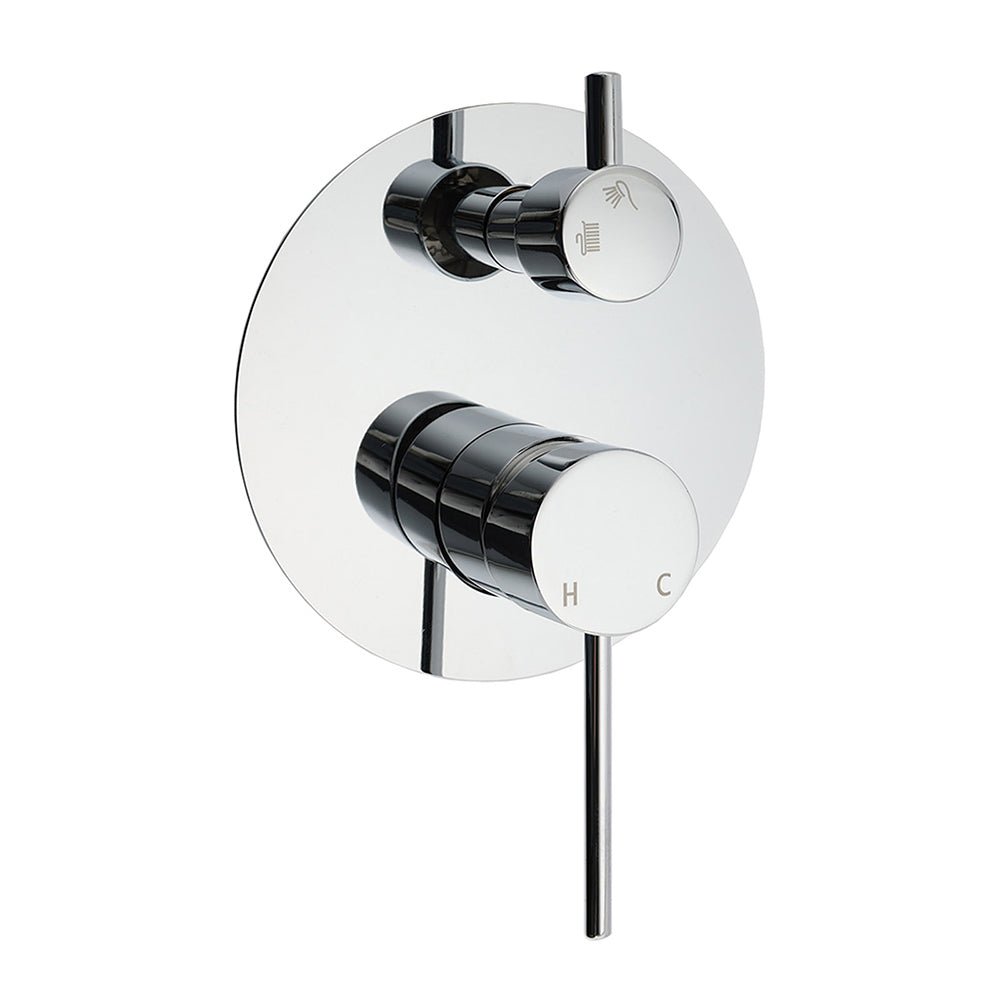 OZ Chrome Round Stainless Steel Shower Mixer 2 Way Switch Diverter For Bath Set - Furniture > Bathroom > Shower Heads & Screens - Rivercity House & Home Co. (ABN 18 642 972 209) - Affordable Modern Furniture Australia