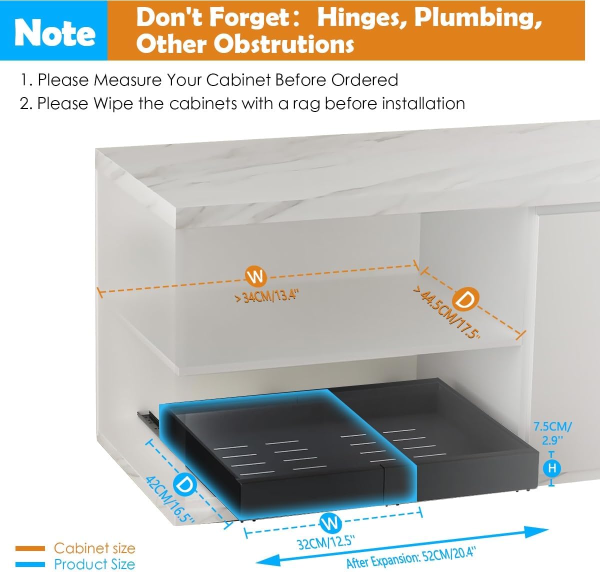 Pack Pull Out Cabinet Organizer Expandable for Cabinets with Adjustable Slide Out Shelves and Easy Installation (Black) - Home & Garden > Home Office Accessories > Desk Accessories - Rivercity House & Home Co. (ABN 18 642 972 209) - Affordable Modern Furniture Australia