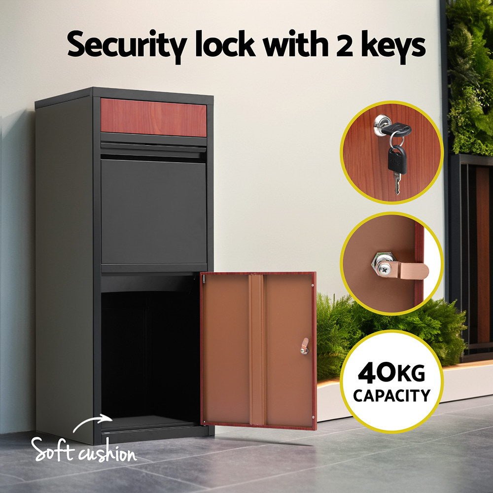 Parcel Letterbox Drop Box Package Black - Home & Garden > Storage > Storage Cabinets & Lockers - Rivercity House & Home Co. (ABN 18 642 972 209) - Affordable Modern Furniture Australia