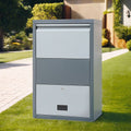 Parcel Letterbox Drop Box with Lock and Large Opening - Grey