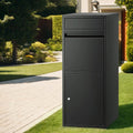 Heavy-Duty Parcel Letterbox Drop Box with Lock and Cushion - Black