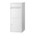 Heavy-Duty Parcel Letterbox Drop Box with Lock and Cushion - White