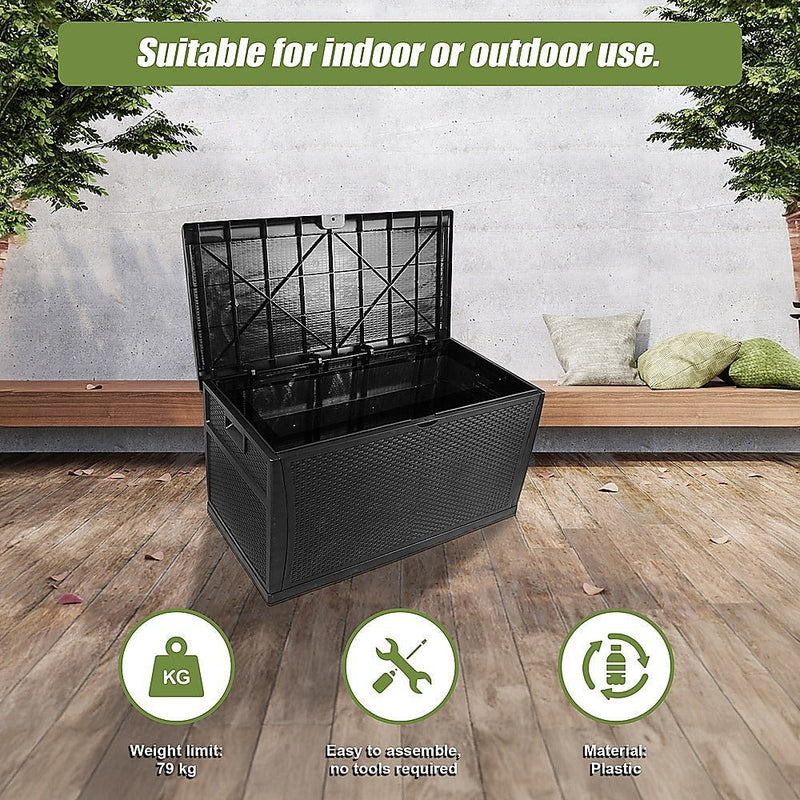 Patio Deck Box Outdoor Storage Plastic Bench Box 450 Litre - Rivercity House & Home Co. (ABN 18 642 972 209) - Affordable Modern Furniture Australia