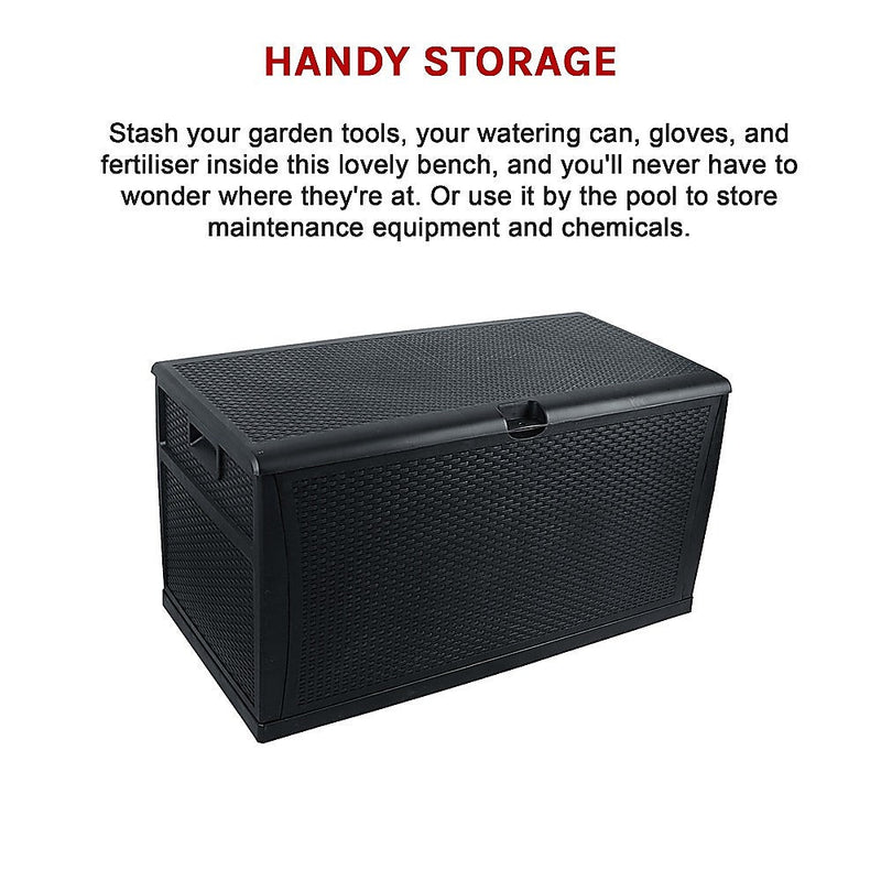 Patio Deck Box Outdoor Storage Plastic Bench Box 450 Litre - Rivercity House & Home Co. (ABN 18 642 972 209) - Affordable Modern Furniture Australia