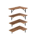 Paulownia Wood DIY Corner Floating Shelf Set of 4 - Natural