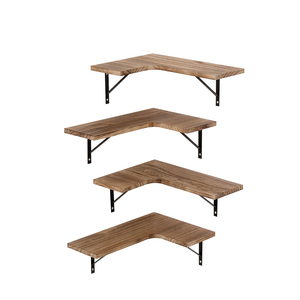 Paulownia Wood DIY Corner Floating Shelf Set of 4 - Natural - Rivercity House & Home Co. (ABN 18 642 972 209) - Affordable Modern Furniture Australia