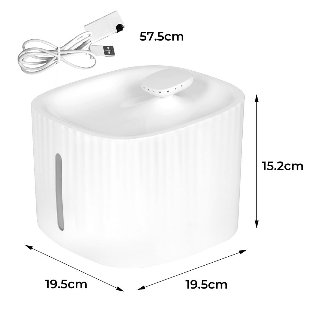 PAWZ 3L Automatic Pet Water Fountain with Filtration and Water Shortage Reminder - White - Rivercity House & Home Co. (ABN 18 642 972 209) - Affordable Modern Furniture Australia