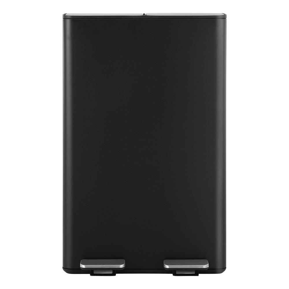 Pedal Bins Rubbish Bin Dual Compartment Waste Recycle Dustbins 60L Black - Home & Garden > Kitchen Bins - Rivercity House & Home Co. (ABN 18 642 972 209) - Affordable Modern Furniture Australia