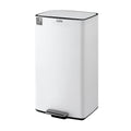 40L Pedal Bin Waste Recycle Dustbin with Soft Close and Stainless Steel Pedal - White