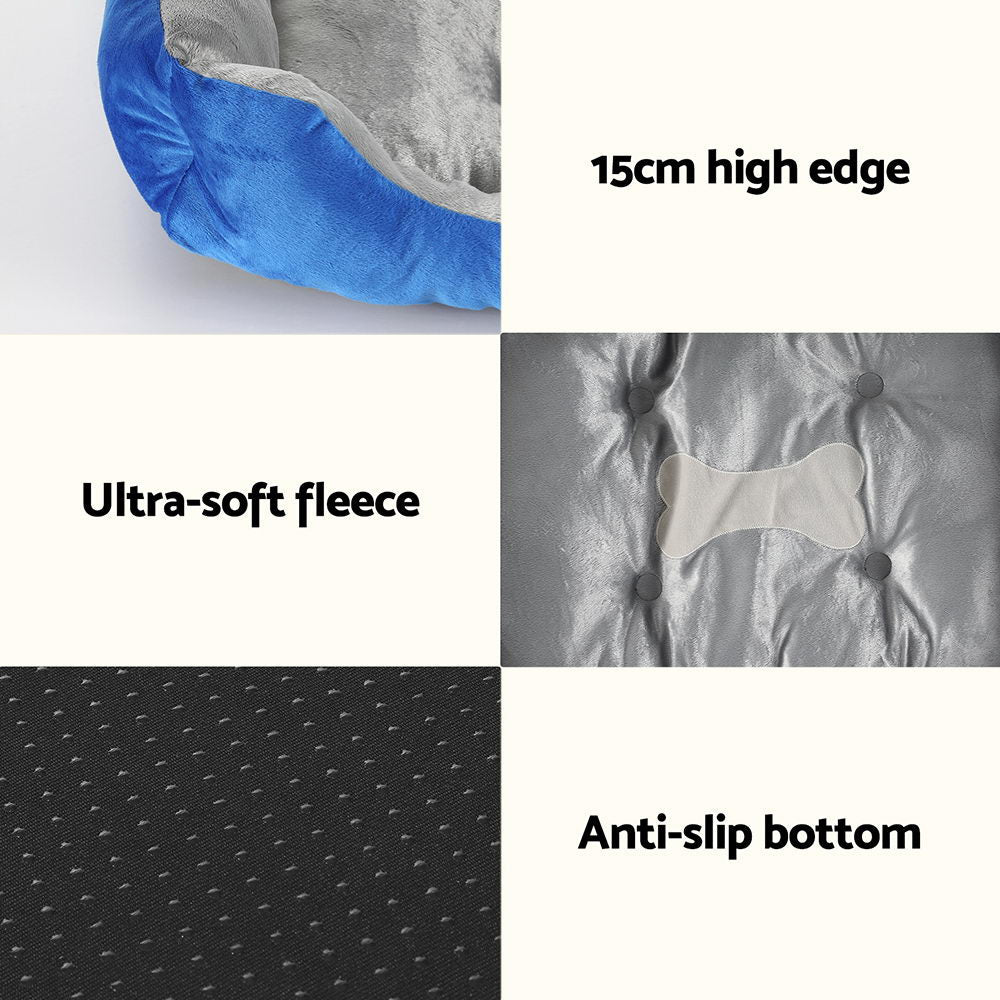 Pet Bed Dog Cat Calming Soft Mat Sleeping Comfy Plush Cave Washable Blue - Pet Care > Dog Supplies - Rivercity House & Home Co. (ABN 18 642 972 209) - Affordable Modern Furniture Australia