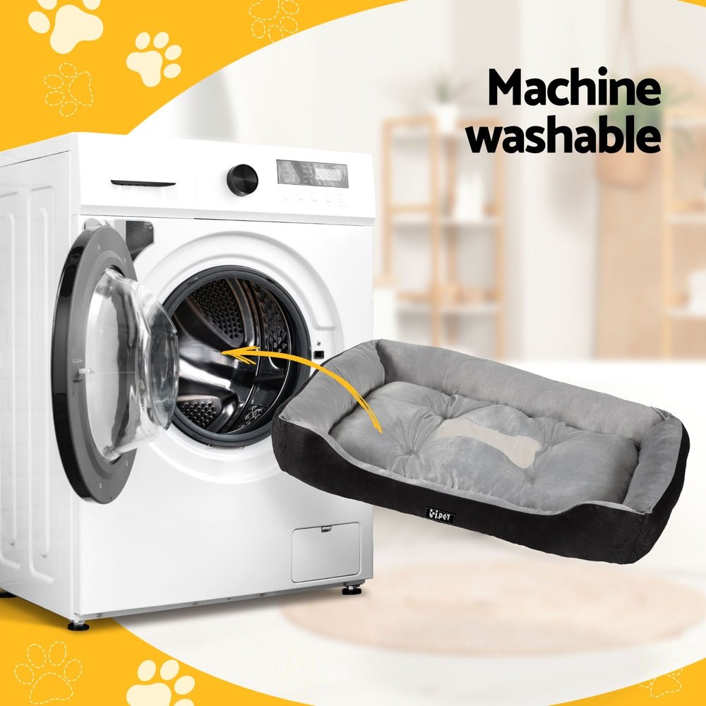 Pet Bed Dog Cat Calming Soft Sleeping Comfy Plush Mat Cave Washable Black - Pet Care > Dog Supplies - Rivercity House & Home Co. (ABN 18 642 972 209) - Affordable Modern Furniture Australia