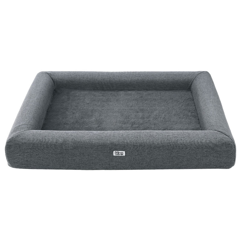 Pet Bed Dog Cat Large Calming Soft Sofa Cushion Egg Crate Washable Grey - Pet Care > Dog Supplies > Dog Beds - Rivercity House & Home Co. (ABN 18 642 972 209) - Affordable Modern Furniture Australia