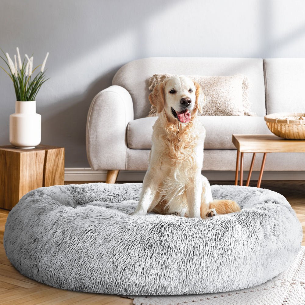 Pet Calming Bed Extra Large 110cm Charcoal Washable - Rivercity House & Home Co. (ABN 18 642 972 209) - Affordable Modern Furniture Australia