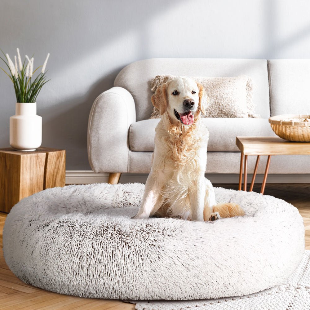 Pet Calming Bed Extra Large 110cm White Washable